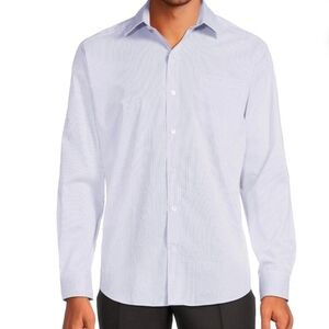 George Men's Light Lavender Micro-Check Dress Shirt